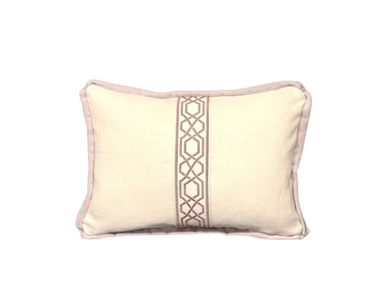 12” x 17” pillow cover | lavender velvet piping | High-End Throw Pillow | Custom Handmade